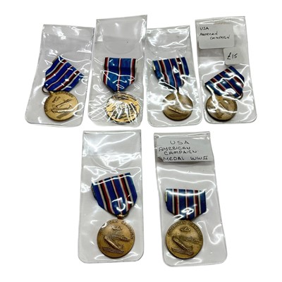 Lot 891 - Group of six Second World War American Campaign medals, (6).