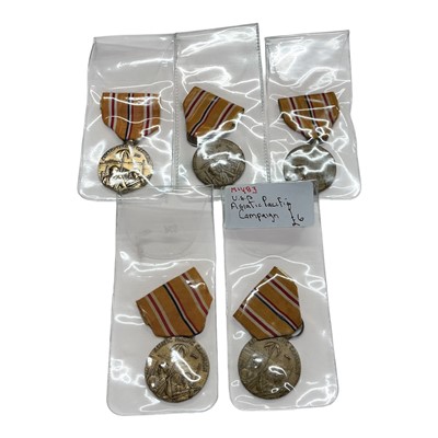 Lot 896 - Group of five Asiatic - Pacific Campaign medals, (5).