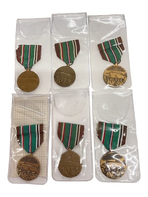Lot 909 - Group of six Second World War United States European - African - Middle Eastern Campaign medals, (6).