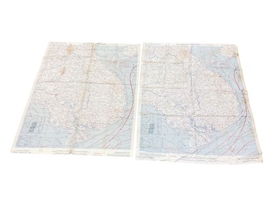 Lot 922 - Two Second World War American Army Air Force (AAF) silk maps of China and Asia, (2).