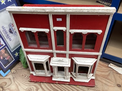 Lot 1979 - Vintage hand made wooden dolls house, in red and white painted finish.