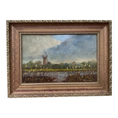 Lot 1103 - W F Burton oil on board, Near Stalham, signed, framed