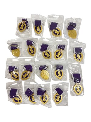 Lot 935 - Group of eighteen Replica United States Purple Heart medals, (18).