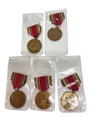 Lot 943 - Group of five United States Second World War Victory medals, (5).