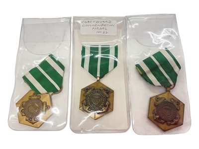 Lot 948 - Group of three United States Coast Guard Commendation medals, (3).
