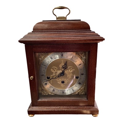 Lot 193 - German chiming mantel clock, together with a brass carriage clock