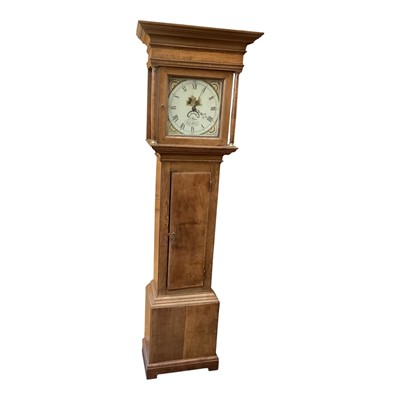 Lot 242 - J Payne, East Loos: Early 19th century oak cased longcase, with single train movement, together with pendulum and one weight