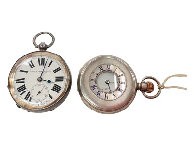 Lot 925 - Edwardian silver Ford & Galloway Ltd pocket watch and a silver Coventry Astral half hunter pocket watch (2)