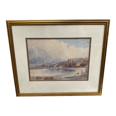 Lot 1121 - Workman (?) early 20th century, pair of watercolours, Coastal Landscapes, each 23 x 34cm, glazed frames