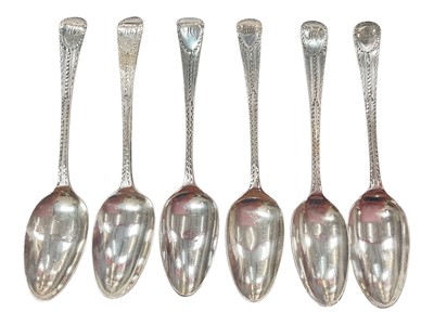Lot 963 - Set of six Georgian silver teaspoons
