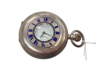 Lot 957 - Silver and enamel half hunter Thomas Russell & Son pocket watch (London 1917)