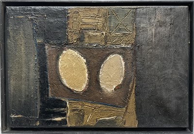 Lot 35 - George Gilbert Bonner (1924-1997) oil on canvas, Twin Forms III’ 1964, signed and dated verso, 30cm x 45cm, framed.