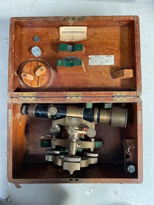 Lot 5169 - Lacquered brass theodolite by Cooke, Troughton & Simms, in fitted case