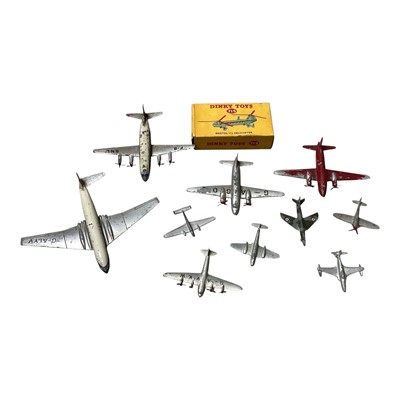 Lot 5082 - Dinky Bristol 173 Helicopter model 715 in original box, and a group of Dinky aeroplanes