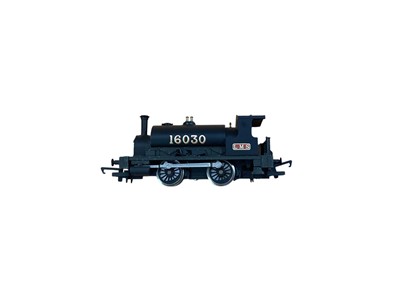Lot Hornby OO Gauge 0-4-0 LMS black Class 0F saddle tank engine 16030, 0-4-0 LMS black Class 0F saddle tank engine 16023, 0-6-0 LNER lined green Class J83 tank engine 8473 and 0-6-0 GWR green Pannie...