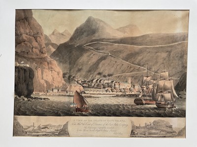 Lot 5162 - After Edward Orme, 19th century aquatint - 'A View of the Island of Saint Helena', 49cm x 65cm
