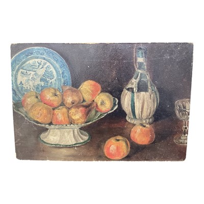Lot 5148 - Antiqure still life oil painting on board, 41.5cm x 28cm