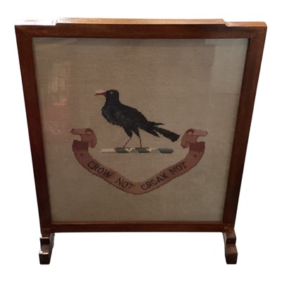 Lot 187 - Art Deco walnut framed tapestry firescreen