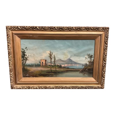 Lot 1174 - Neapolitan school, early 20th century, pair of oils, landscapes