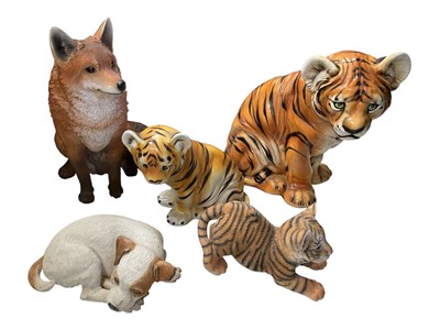Lot 5085 - Group of large ceramic and resin animal ornaments, and other sundry ornaments and items