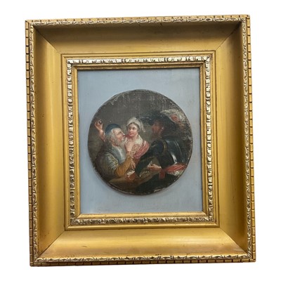 Lot 1101 - 18th century oil on canvas, figural group