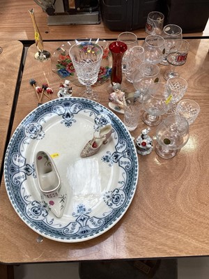 Lot 5037 - Group of glassware and ceramics to include a pair of silver Jubilee glasses, Waterford etc