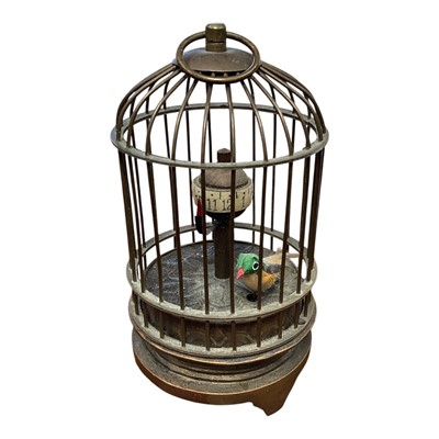 Lot 5122 - Antique birdcage clock measuring 13cm tall
