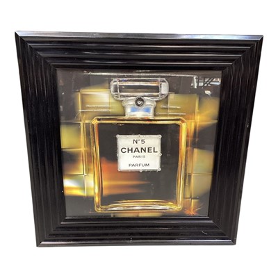 Lot 5144 - Framed mixed media picture of a bottle of Chanel No. 5 Perfume