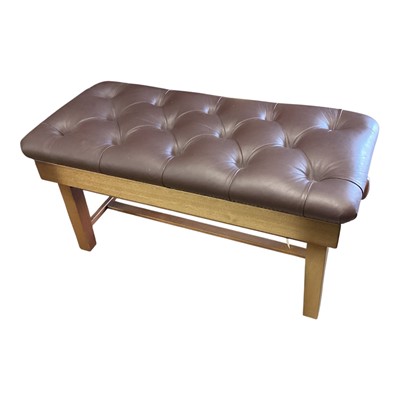 Lot 1451 - Piano stool with adjustable buttoned leather rising seat