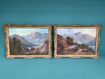 Lot 5173 - Douglas Falconer (1913-2004) pair of oils on board, Ben Duran from Loch Tulla and Ben Vorlich from Loch Lomond, 25cm x 17cm