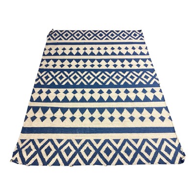 Lot 1429 - Geometric John Lewis Modasa blue and white rug