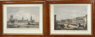 Lot 284 - Edwin Walker (1813-1882) Pair of lithographs - The New Houses of Parliament and The British Museum, published May1st 1852, 29cm x 42cm, in glazed maple frames. (2)