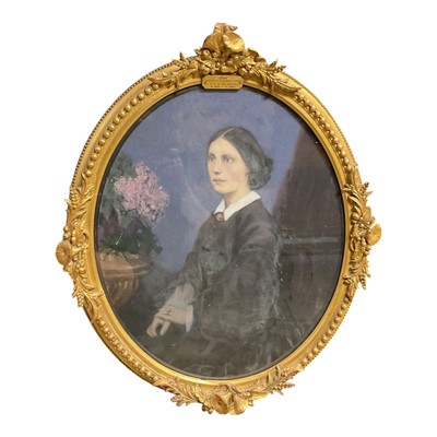 Lot 1268 - Overpainted photograph in ornate frame
