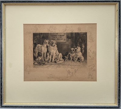 Lot 285 - Frank Paton (1856-1909) etching - Seven Champions of Christendom - Christmas c.1890, signed in pencil, 19.5cm x 24cm, in glazed frame.