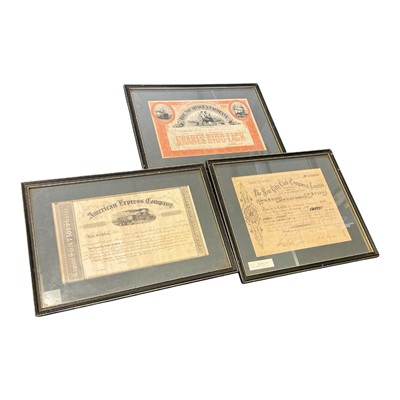 Lot 1191 - American interest- 19th century share certificate for The Nicaragua Company, dated 1895, together with one for the American Express Company and another for The New City Club Compant Limited, all...