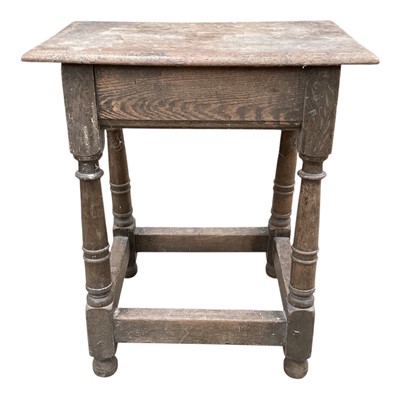 Lot 1322 - Antique oak coffin stool