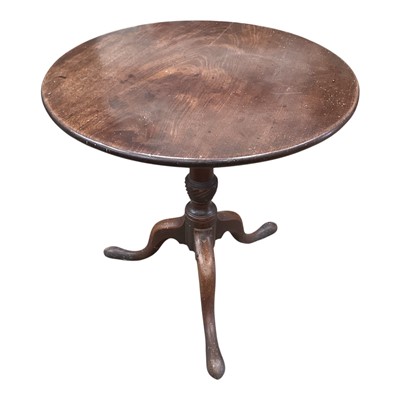 Lot 1324 - George III mahogany tripod table with turned column on splayed legs