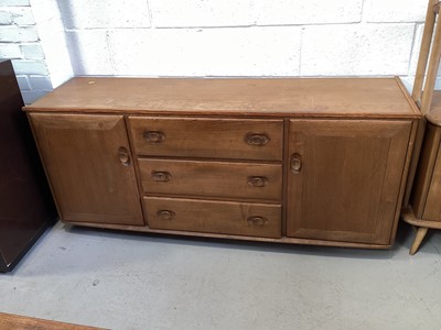 Lot 5339 - Ercol Windsor elm sideboard measuring 156cm wide x 44cm deep x 70cm tall
