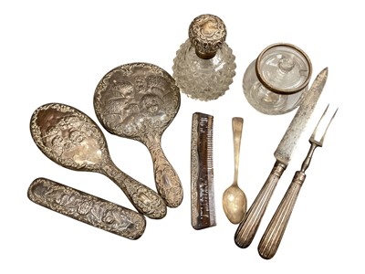 Lot 1042 - Group of silver and plated ware (1 box)