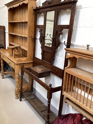 Lot 5350 - Antique oak carved hall stand
