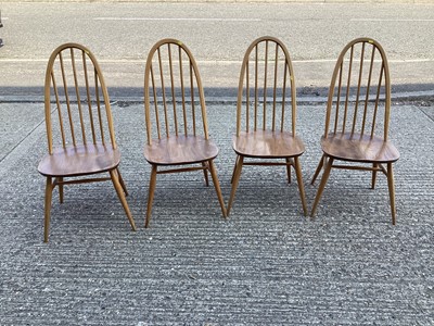 Lot 5351 - Set of four Ercol dining chairs