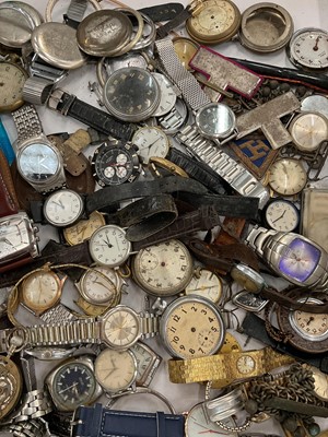 Lot 1043 - Collection of vintage and later watches, pocket watches and watch parts etc