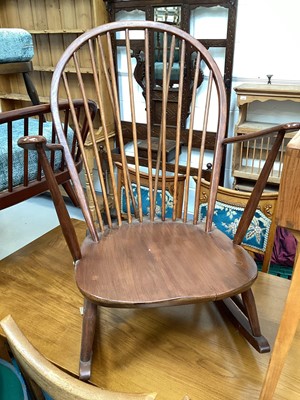 Lot 5367 - Vintage Ercol dark elm rocking chair