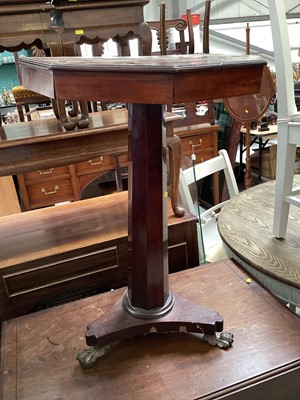 Lot 5370 - 19th century mahogany side table with claw feet