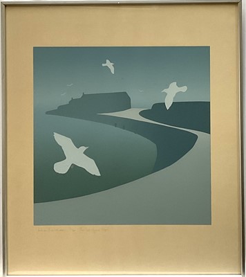 Lot 294 - Julia Matcham (b.1933) signed limited edition print - The Cobi, Lyme Regis, 31/160, 57.5cm x 49.5cm, in glazed frame