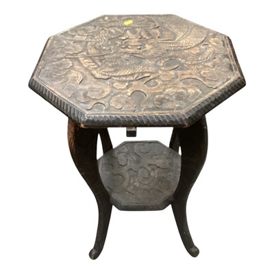 Lot 1302 - Eastern relief carved table