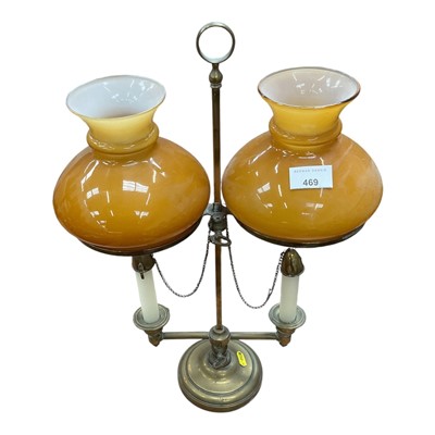 Lot 469 - Antique brass student lamp