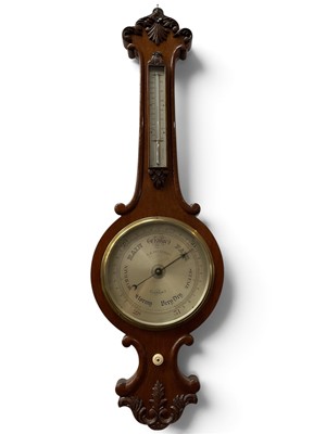 Lot 143 - Victorian oak cased barometer
