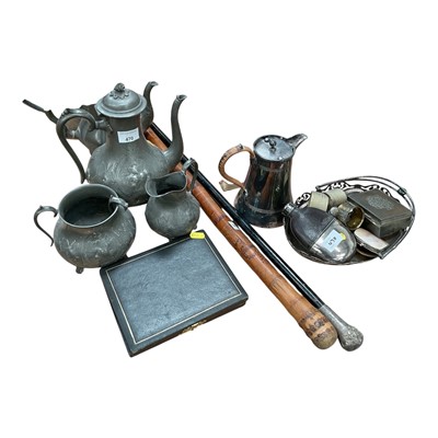 Lot 470 - Silver plate, pewter and sundries