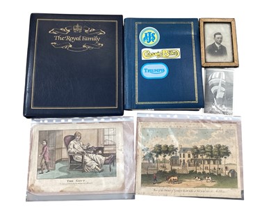 Lot 433 - Box of mixed ephemera including Essex map, Victorian scrap book, postcards etc